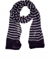 Add a stylish accent with this striped scarf from Polo Ralph Lauren - All-over stripe print, easy-to-style length - Wear with a zip front cardigan, jeans, and trainers