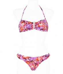 Take the seasons graphic trend to the beach with Matthew Williamson Escapes printed bandeau bikini, an eye-catching choice characteristic to the brands ultra chic aesthetic - Bandeau top with self-tie halter, back clasp, metal hardware detail at the center - Bikini bottoms with twisted sides - Team with bright sandals and oversized beach totes Take the seasons graphic trend to the beach with Matthew Williamson Escapes printed bandeau bikini, an eye-catching choice characteristic to the brands ultra chic aesthetic - Bandeau top with self-tie halter, back clasp, metal hardware detail at the center - Bikini bottoms with twisted sides - Team with bright sandals and oversized beach totes