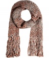 An ultra cool finish to your cold weather look: Antik Batiks chunky knit rust/clay heather scarf - Long fringed ends - Wear with urban outerwear and colorful accessories