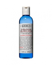 Kiehl's Ultra Facial Oil-Free Toner is formulated to visibly reduce excess oil on skin's surface, while leaving it instantly fresh and healthy looking. Made with Imperata Cylindrica Root Extract and Antarcticine to soothe and hydrate skin, our non-drying alcohol-free formula gently removes any remaining residue, dirt and oil without stripping skin of vital moisture. PH-balanced, and tested for safety and gentleness. Oil-free, paraben-free, fragrance-free, colorant-free. Kiehl's Ultra Facial Oil-Free Toner is formulated to visibly reduce excess oil on skin's surface, while leaving it instantly fresh and healthy looking. Made with Imperata Cylindrica Root Extract and Antarcticine to soothe and hydrate skin, our non-drying alcohol-free formula gently removes any remaining residue, dirt and oil without stripping skin of vital moisture. PH-balanced, and tested for safety and gentleness. Oil-free, paraben-free, fragrance-free, colorant-free.