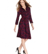 Make this petite printed shirtdress from NY Collection a wardrobe staple. Wear it with your favorite pumps for a super polished look!