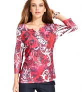 A bright print and studded embellishments make this Style&co. petite top a must-have for the fall!
