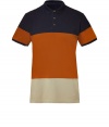 The classic polo gets a stylish retro-cool kick from Marc by Marc Jacobs - Spread collar, front button half placket, short sleeves, colorblock print, slim fit - Wear with chinos, shorts, straight leg jeans, or slim trousers