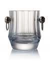 Luxury within reach. Deep olive cuts shape the handcrafted Central Park ice bucket, offering the exquisite crystal of Rogaska and contemporary grandeur of Trump Home.