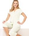 Scalloped trim and a delicate floral print give this Charter Club Pajama set the right look for year-round comfort.