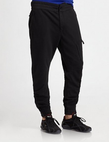 A soft French terry cotton construction and ample pockets provide this comfortable utility pant the perfect mix of style and storage.Elastic waistSide zip, rear welt pocketsInseam, about 31CottonMachine washImported A soft French terry cotton construction and ample pockets provide this comfortable utility pant the perfect mix of style and storage.Elastic waistSide zip, rear welt pocketsInseam, about 31CottonMachine washImported