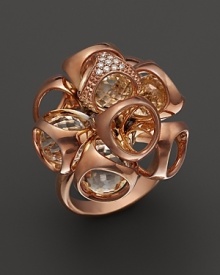 Di MODOLO Rock Crystal and Diamond Triadra Ring Di MODOLO Rock Crystal and Diamond Triadra Ring