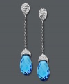 A sparkly blue infusion. Brighten your look with Kaleidoscope's dazzling blue crystal briolette drop earrings. Crafted in sterling silver with Swarovski elements. Approximate drop: 2-1/8 inches.