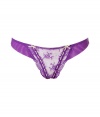 Super sexy candy purple Artistry thong by Elle MacPherson Intimates - This supermodel-approved thong is sultry with a feminine, refined lookSheer lace with ribbon and bow details and a classic cut - Looks great under every outfit