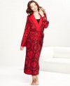 Bright and colorful style. Wrap yourself in One World's Embraceable You long robe and let the comfort take over.