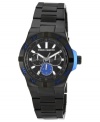 Get black and blue with this tough steel watch from Vince Camuto.