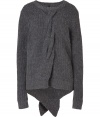 Chunky contemporary knits are essential as the new season settles in, and 2nd Days asymmetrical structural pullover is an ultra modern choice - Rounded neckline, long sleeves, textural front and back knit detail, longer crossed back - Easy straight fit - Wear over leather leggings with statement edgy accessories