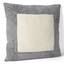 An intricately beaded border in fresh sky blue dazzles on this DIANE von FURSTENBERG decorative pillow. Pair it with the bright prints of DVF's Graphik Batik collection. An intricately beaded border in fresh sky blue dazzles on this DIANE von FURSTENBERG decorative pillow. Pair it with the bright prints of DVF's Graphik Batik collection.