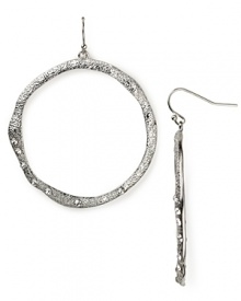 Cause a hoopla with this pair of textured silver-plated earrings from Aqua, accented by delicate crystal studs. Cause a hoopla with this pair of textured silver-plated earrings from Aqua, accented by delicate crystal studs.