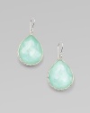 EXCLUSIVELY AT SAKS. From the Wonderland Collection. A substantial teardrop of faceted crystal with aqua accent, set in polished sterling silver.Crystal and clear quartz Sterling silver Length, about 1¾ Ear wire Imported
