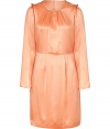 Add a romantic accent to your party-perfect outfit with this rose-hued silk frock from Tara Jarmon - Round neck with gathering, long puff sleeves with ruffle detail, thin waistband, pleat-detailed skirt, concealed back zip closure - Wear with peep-toe pumps and a simple clutch