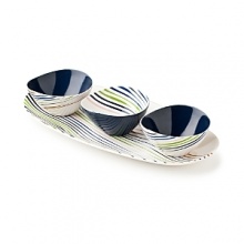 DIANE von FURSTENBERG Streamline Dip Bowls & Tray DIANE von FURSTENBERG Streamline Dip Bowls & Tray