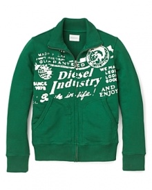 This cozy Diesel zip sweatshirt brings old school cool to his closet with a bright green hue, kangaroo pocket and weathered logo.