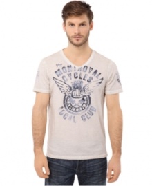 Re-charge your engine. Cue up comfort and urban style with this t-shirt from Buffalo David Bitton.