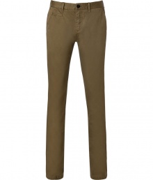 Inject a jolt of cool into casual daytime looks with Burberry Brits modern-cut khaki-green chinos - Side slit pockets, front slit pocket, buttoned back slit pockets, zip fly, button closure, belt loops - Modern straight cut - Wear with a button-down and rugged leather lace-ups Inject a jolt of cool into casual daytime looks with Burberry Brits modern-cut khaki-green chinos - Side slit pockets, front slit pocket, buttoned back slit pockets, zip fly, button closure, belt loops - Modern straight cut - Wear with a button-down and rugged leather lace-ups