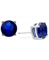 Celebrate your favorite month of the year with these September birthstone earrings by CRISLU. Stud earrings feature round-cut, sapphire-colored cubic zirconias (3 ct. t.w.) set in sterling silver with a platinum finish. Approximate diameter: 1/4 inch.