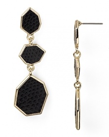 Coolly elegant. This pair of white metal linear drop earrings from Aqua is a low-effort, high-impact way to punctuate every look. Coolly elegant. This pair of white metal linear drop earrings from Aqua is a low-effort, high-impact way to punctuate every look.