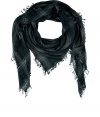Give your outerwear wardrobe a rock-and-roll edge with Faliero Sartis midnight blue fringed scarf, finished in a soft cashmere-silk mix for all-season sophistication - Square shape - Wrap around leather jackets, or wear indoors with chunky knits