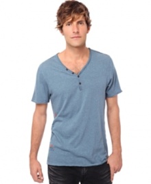 Raise your casual game with this hip henley t-shirt from Buffalo David Bitton.