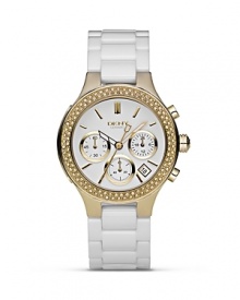 DKNY Medium Gold and Black Ceramic Watch, 30mm DKNY Medium Gold and Black Ceramic Watch, 30mm