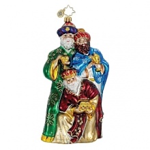The three regal Kings in royal robes, bearing golden gifts. The three regal Kings in royal robes, bearing golden gifts.