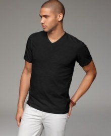 Add some versatility to your look with this basic V neck T shirt from INC International Concepts, designed in slub cotton that's even softer than it looks. Add some versatility to your look with this basic V neck T shirt from INC International Concepts, designed in slub cotton that's even softer than it looks.