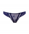 Lace-laden and ultra romantic, these briefs from Elle MacPherson Intimates bring a sexy touch to any look - Sheer lace front with bow detailing, solid blue wide band at waist - Perfect under virtually any outfit