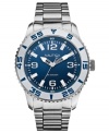 Cool blues and silvers create a wonderful watch style, by Nautica.