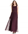 Calvin Klein's gown features a pretty pleated bodice and a sparkling beaded waistband.