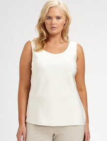 Sumptuous silk meets a classic silhouette to create a feminine top designed to flatter your shape.U-neckSleevelessPull-on styleFully linedAbout 29 from shoulder to hemSilkDry cleanImported Sumptuous silk meets a classic silhouette to create a feminine top designed to flatter your shape.U-neckSleevelessPull-on styleFully linedAbout 29 from shoulder to hemSilkDry cleanImported