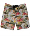 Go from pool to pavement and back again in this tropical style walk/board shorts by Hurley.
