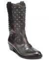 Truly unique. Lucky Brand's Madonna booties are western-inspired with a cool studded shaft and worn-in pointed toe.