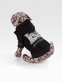 A cozy and cool hoodie that announces your pup's style every time she struts her stuff. Zip closure Logo embroidery 71% cotton/29% polyester Hand wash Imported Available sizes include XSmall (2-4 lbs.), Small (4-7½ lbs.), Medium (7½-8½ lbs.), Large (8½-12 lbs.), XLarge (12-14 lbs.) A cozy and cool hoodie that announces your pup's style every time she struts her stuff. Zip closure Logo embroidery 71% cotton/29% polyester Hand wash Imported Available sizes include XSmall (2-4 lbs.), Small (4-7½ lbs.), Medium (7½-8½ lbs.), Large (8½-12 lbs.), XLarge (12-14 lbs.)