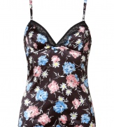 Stylish camisole top made from a fine black synthetic blend - Feminine floral print in a typical Dolce & Gabbana look - Built-in bustier and slim straps - The top falls loose, yet fits snug - Glamorous and sexy, too, a great lingerie basic for special occasions