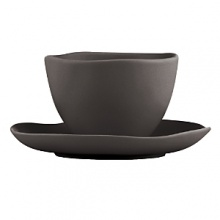 Featuring an organic shape and a matte glaze finish, this bowl and saucer are thoroughly modern and impart natural sophistication. Featuring an organic shape and a matte glaze finish, this bowl and saucer are thoroughly modern and impart natural sophistication.