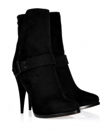 Rocker-chic looks get an infusion of hard-edge elegance in Givenchys jet black suede ankle boots, finished with a spiked buckle for glamorous results guaranteed to make an impact - Softly pointed toe, hidden back zip, cone heel - Team with sharply tailored blazers and a finish of luxe accessories Rocker-chic looks get an infusion of hard-edge elegance in Givenchys jet black suede ankle boots, finished with a spiked buckle for glamorous results guaranteed to make an impact - Softly pointed toe, hidden back zip, cone heel - Team with sharply tailored blazers and a finish of luxe accessories
