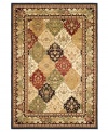 A captivating diamond arrangement of Persian-inspired patterns create a rich rug design from Safavieh. Crafted in Turkey of soft polypropylene, this rug radiates timeless allure with the added convenience of easy-care construction. (Clearance)