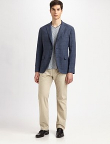 A smart summer choice when you're between denim or the classic chino, shaped in straight-fitting, lightweight cotton twill.Five-pocket styleInseam, about 30CottonMachine washImportedLeather upperLeather liningLeather and rubber soleORIGINMade in Italy A smart summer choice when you're between denim or the classic chino, shaped in straight-fitting, lightweight cotton twill.Five-pocket styleInseam, about 30CottonMachine washImportedLeather upperLeather liningLeather and rubber soleORIGINMade in Italy