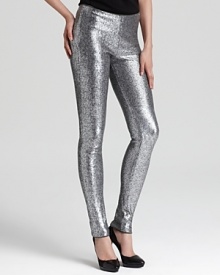 Donna Karan New York sequin leggings put a new spin on a staple, marrying comfort and chic for standout cocktail style. Donna Karan New York sequin leggings put a new spin on a staple, marrying comfort and chic for standout cocktail style.