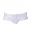 Stylish slip in fine pale rose synthetic fiber - outstandingly comfortable due to stretch content - model Dentelle by designer and top model Elle MacPherson - hip culotte shape with pleasantly broad waistband - luxurious boudoir lace optic with floral pattern - cute bow - pleasantly broad waistband - perfect snug fit - stylish, sexy, seductive - fits under almost all outfits