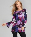 A colorful print makes this petite Style&co. tunic a perfect match with solid leggings and tall boots or heels!