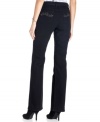 Style&co. Jeans gives this black bootcut petite denim a bright boost with shiny studded detail at the pockets.