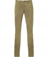 Casual and cool in a modern slim cut, Burberry Brits dark khaki chinos count as a must-have alternative to everyday favorite jeans - Five pockets, button closure, belt loops, slim fit - Pair with button-downs, blazers and lace-ups