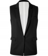 Work a sartorial edge into work and cocktails looks alike with See by Chlo?s blazer-style vest, a chic way to give your outfit a high-fashion kick - Notched lapel, flap pockets, hidden front closure - Tailored fit - Wear with a sleeveless top and a high-waisted skirt