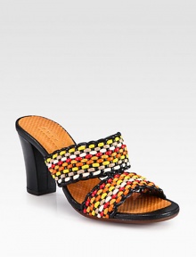 Make a statement in this classic silhouette of beautifully woven leather in bright candy-colored hues. Leather-covered heel, 3 (75mm)Woven leather upperLeather lining and solePadded insoleMade in Spain Make a statement in this classic silhouette of beautifully woven leather in bright candy-colored hues. Leather-covered heel, 3 (75mm)Woven leather upperLeather lining and solePadded insoleMade in Spain